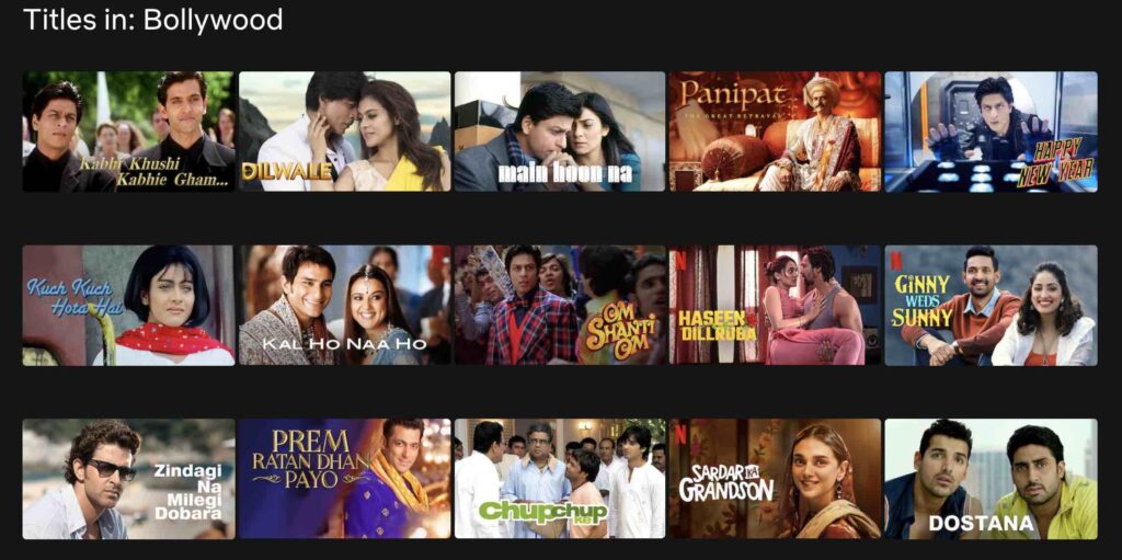 film Bollywood - Netflix