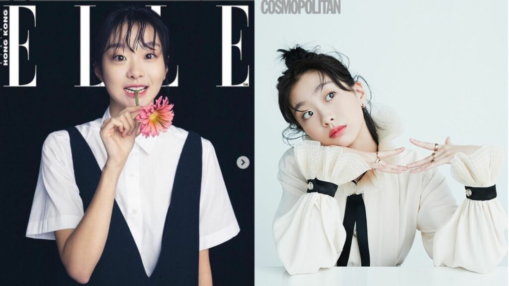 Kim Da Mi menjadi model sampul ELLE Hong Kong dan COSMOPOLITAN (sumber: ELLE, COSMOPOLITAN)